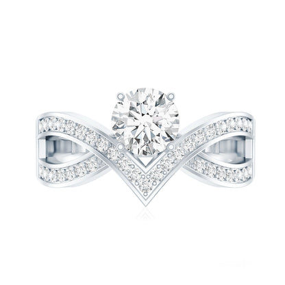 Certified Lab Grown Diamond Designer Solitaire Engagement Ring