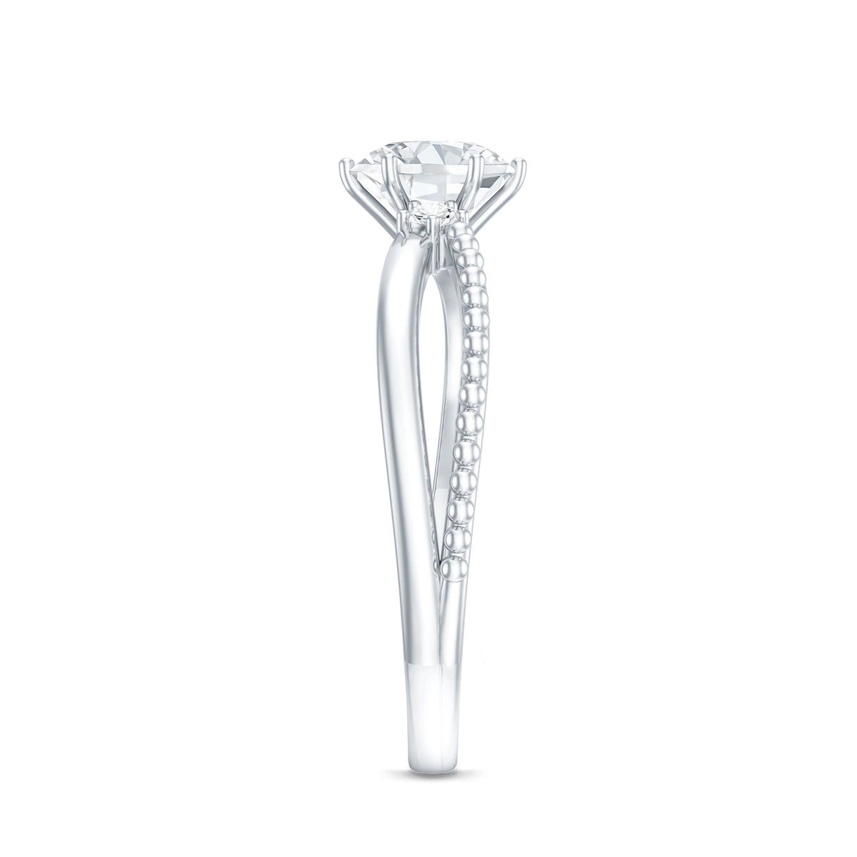 Lab Grown Diamond Solitaire Splt Shank Engagement Ring
