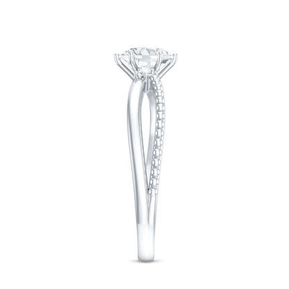 Lab Grown Diamond Solitaire Splt Shank Engagement Ring