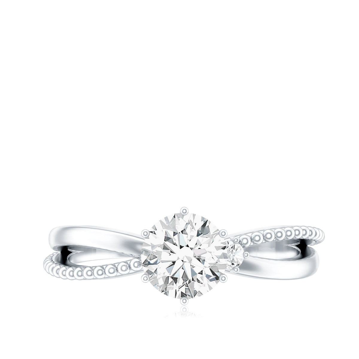 Lab Grown Diamond Solitaire Splt Shank Engagement Ring