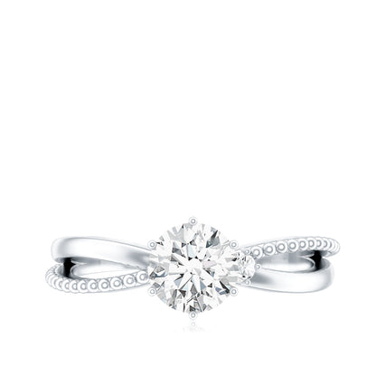 Lab Grown Diamond Solitaire Splt Shank Engagement Ring