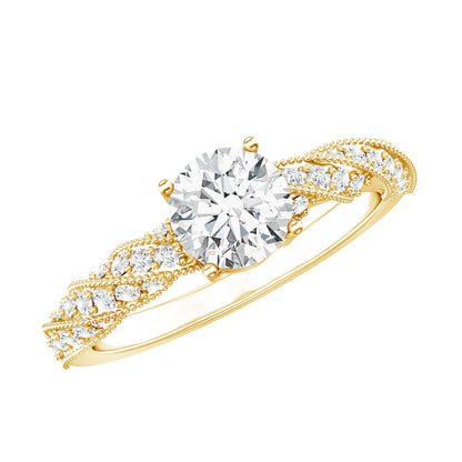 Round Shape Lab Grown Diamond Solitaire Engagement Ring