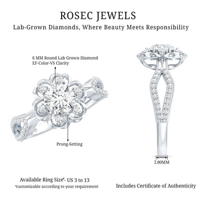 Nature Inspired Lab Grown Diamond Engagement Ring