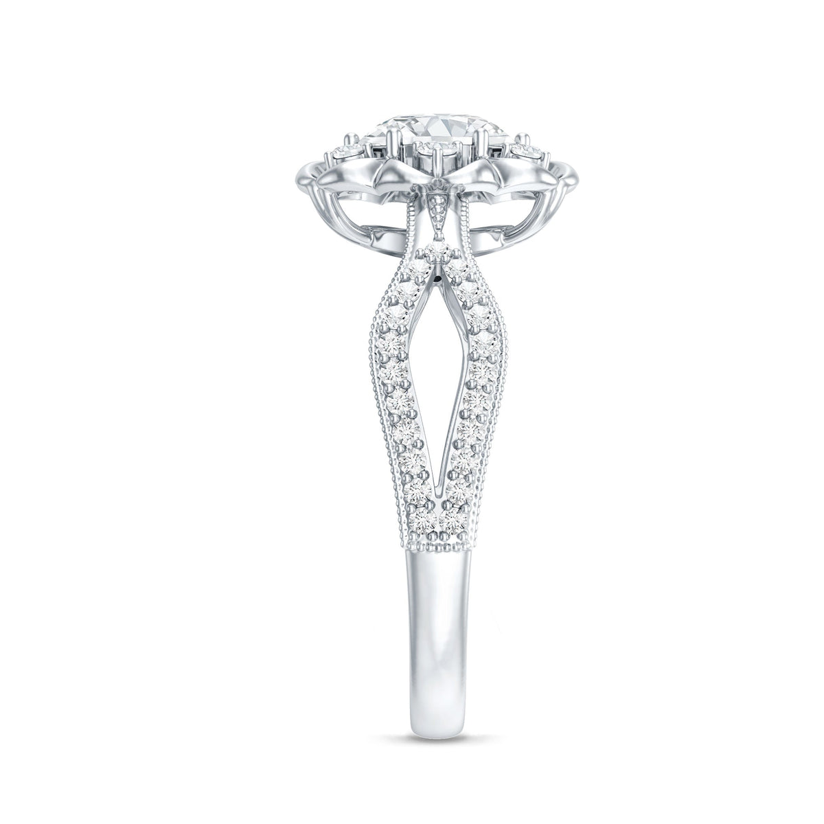 Nature Inspired Lab Grown Diamond Engagement Ring