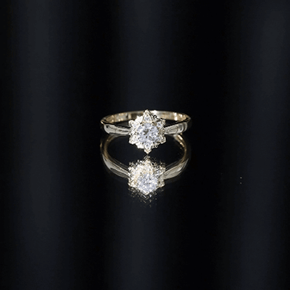 Certified Lab Grown Diamond Floral Engagement Ring for Women