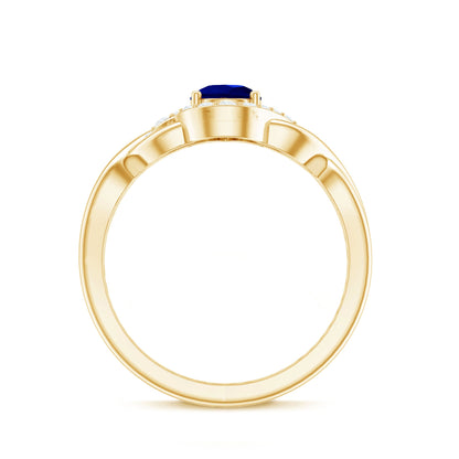 Certified 1.6 Carat Lab Grown Blue Sapphire Diamond Teardrop Engagement Ring with Crossover Shank