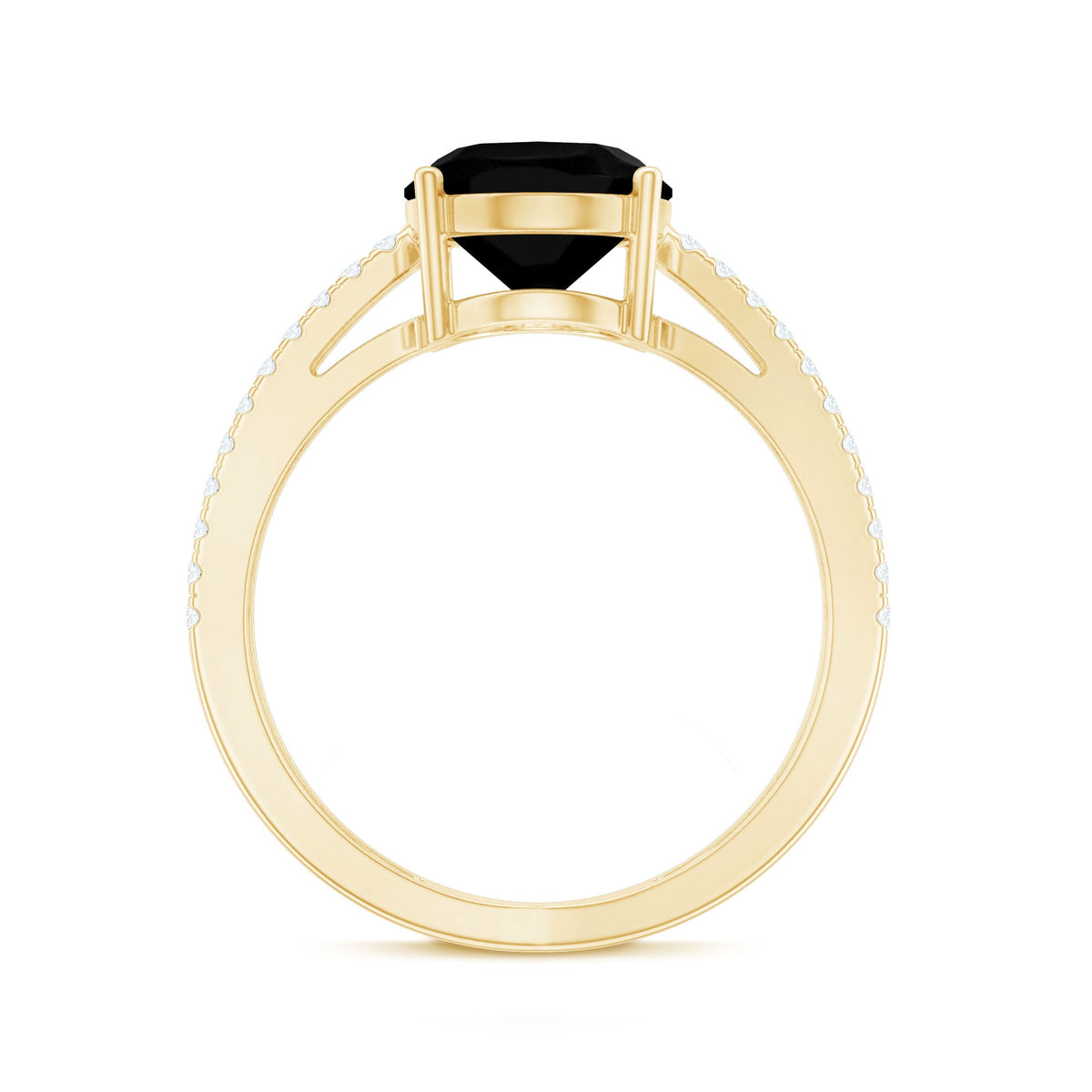 4.2 Carat Lab Grown Black Diamond Statement Engagement Ring with White Diamond