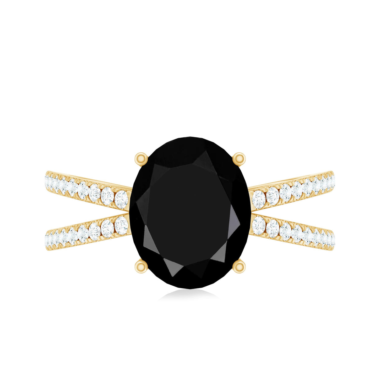 4.2 Carat Lab Grown Black Diamond Statement Engagement Ring with White Diamond
