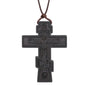 INRI red and black wood cross necklace rope chain religious