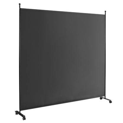 6 Feet Single Panel Rolling Room Divider with Smooth Wheels