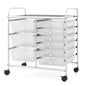 9-Drawer Rolling Storage Cart with Colorful Drawers and Metal Frame