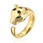NEWBUY High Quality Fashion Statement Big Animal Ring For Women Girl Party Jewelry Gold Color Zircon Leopard Open Ring Wholesale