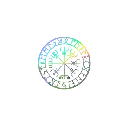Viking Protection Runes Vegvisir Compass Talisman Red Vinyl Decal | Car and Laptop Decorative Sticker