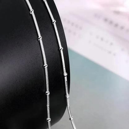 45-50cm 925 Sterling Silver Necklace Snake chain Beautiful Simple bead For Women wedding Fashion Jewelry Christmas Gifts