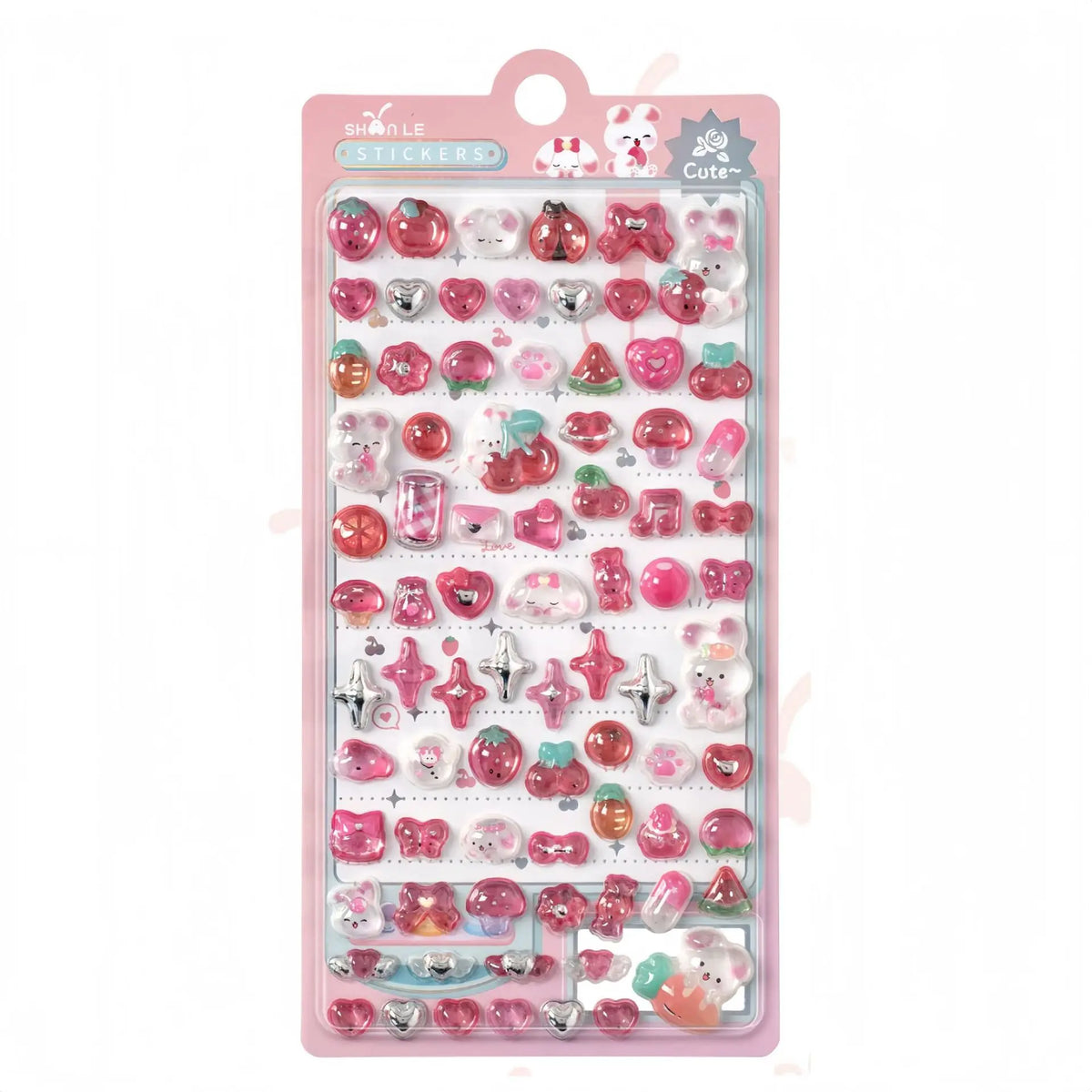 Japanese Anime Food Stamping Seal Fun | 3D Crystal Diamond Sticker Set for Kids
