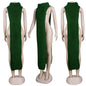 Knitted Side Split Sweater Dress Sleeveless Spring Clothes for Women Y2k Outfits Long Maxi Dresses