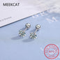 18K Gold Over Silver Moissanite Stud Earrings | Screw Back Safety Earrings for Women Men