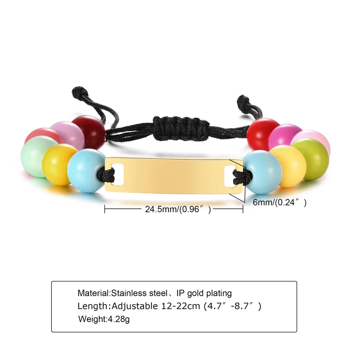 Custom Personalized Name ID Bracelet Gilrs Boy Gifts, Stainless Steel Curb Chain Link Crown Bracelet Not Allergic