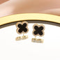 New Fashion Leaf Hollow Zircon Stud Earrings for Women Elegant Niche Triple Flower Earrings Party Jewelry Gift