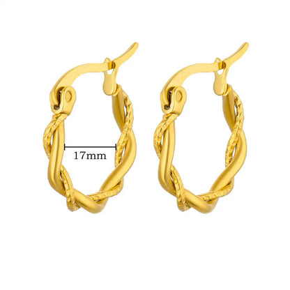Chunky Drop Hoop Earrings for Women Stainless Steel Gold Color Piercing Earring 2024 Trend New In Trend Jewelry aretes mujer