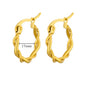 Chunky Drop Hoop Earrings for Women Stainless Steel Gold Color Piercing Earring 2024 Trend New In Trend Jewelry aretes mujer