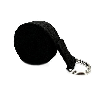 1.8m Cotton Yoga Strap with D-Ring Buckle | Adjustable Stretching Aid for Flexibility