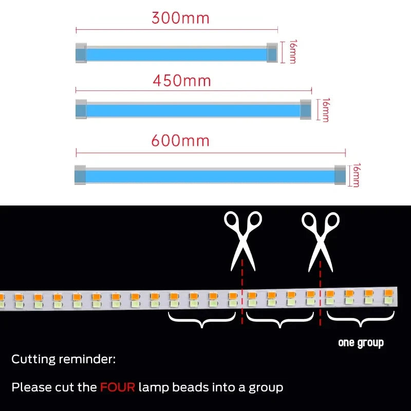 2pcs Car LED DRL Light Strip Dynamic Scan Flexible Waterproof 12V Universal | Daytime Running Lights