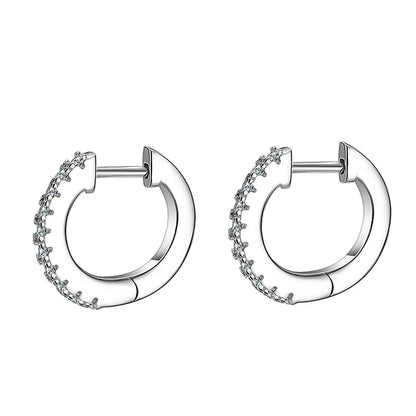 NeeTim Full Moisanite Earrings D Color Moisanite Lab Diamond 925 Sterling Silver Hoops Earrings Sparking Wedding Fine Jewelry