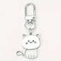 Stainless Steel Lovely Cat Keychain Couple Lover Animal Matching Keyring Cat Eating Fish Pendants Valentine's Day Gifts 2025 New