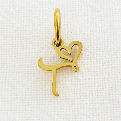 SUNIBI Heart Art Initial Alphabet Pendant DIY Name Customized Birthday Gift Stainless Steel Women Fashion Jewelry A-Z Wholesale