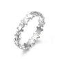 Stainless Steel Star Eternity Stackable Ring Wedding Band for Women Girl Size 5-9