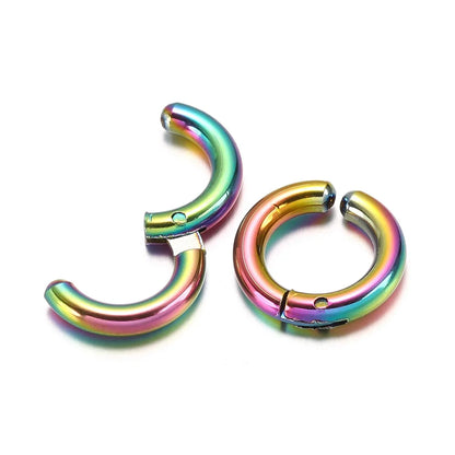 6 Pairs Stainless Steel Clip On Earrings for Women Men | Non Piercing Round Hoop Ear Cuffs