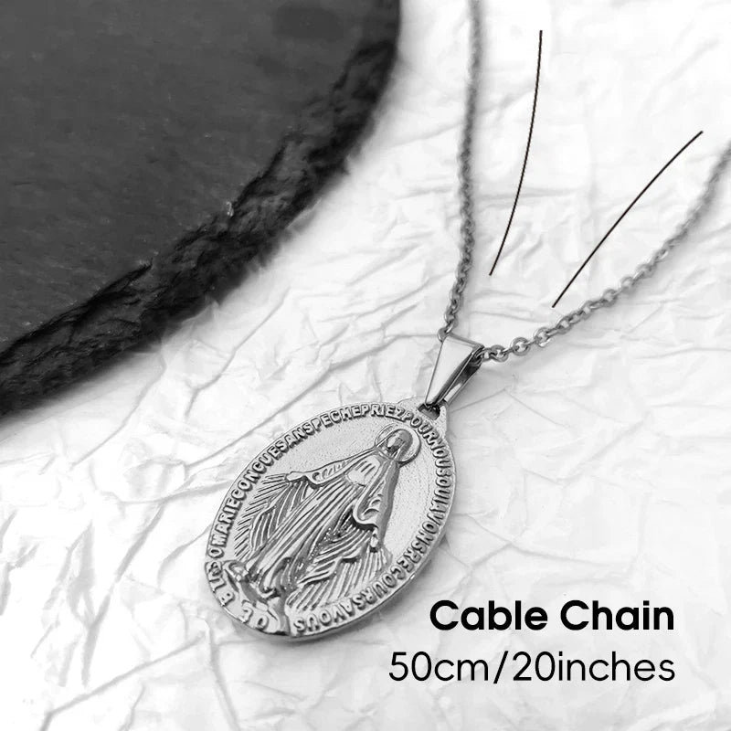 Hot Sale Virgin Mary Pendant Necklace - 18K Gold Plated & 316L Stainless Steel Religious Medallion, Catholic Gifts for Women Men
