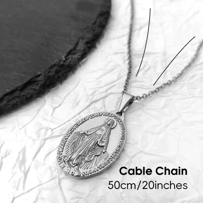 Hot Sale Virgin Mary Pendant Necklace - 18K Gold Plated & 316L Stainless Steel Religious Medallion, Catholic Gifts for Women Men