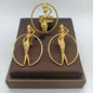 African Gold Color Jewelry Set for Women Statement Design Clip Earrings and Finger Ring 2Pcs Set for Weddings Bride Jewellery