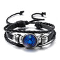 Luminous 12 Zodiac Constellation Sign Braided Couples Leather Bracelet For men Black Rope Charm Party Grow in the dark Jewelry