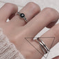 VENTFILLE 925 Sterling Silver Geometric Multilayer Round Bead Ring | Fashion Punk Temperament Jewelry