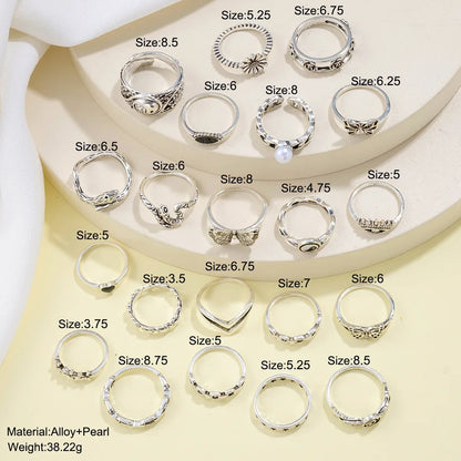 21 Pcs Gothic Rings Set for Women Fashion Simple Snake Butterfly Evil Eye Finger Ring Trendy Punk Jewelry Gifts 2024 New
