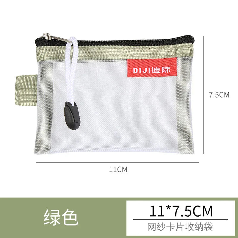 Mini Mesh Zipper Card Pouch | Transparent ID and Credit Card Storage Bag