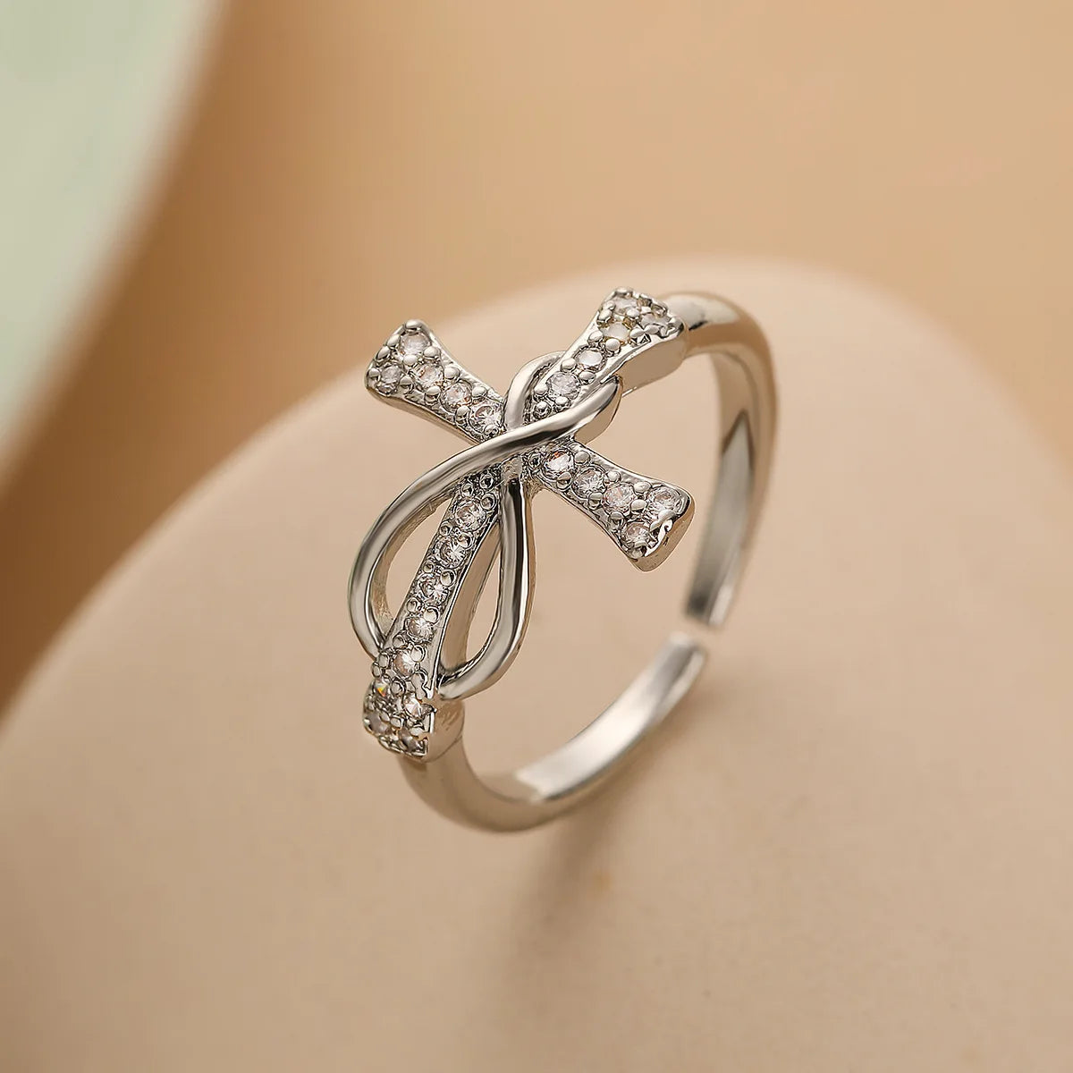 NEWBUY 2026 New Fashion Clear Shiny CZ Zircon Cross Evil Eye Rings For Women Girl Finger Accessories Party Jewelry Gift