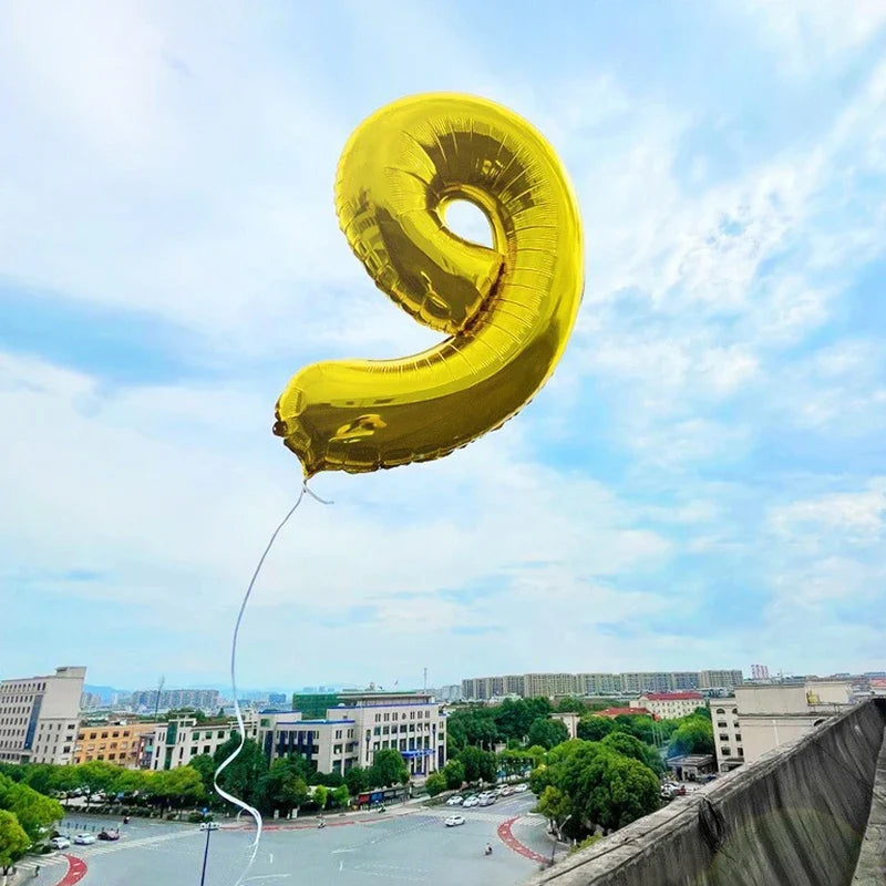 32 Inch Gold Foil Number Balloons | Birthday Party Decorations