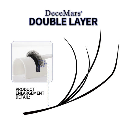 DeceMars Double Layer YY Eyelash Extension | Salon-Grade Individual Lashes