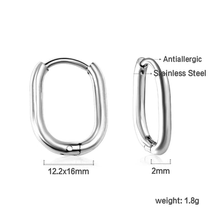 LUXUSTEEL Simple Hoop Earrings | Anti-Allergy Stainless Steel for Women