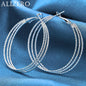 ALIZERO 925 Sterling Silver Earrings Simple Round Circle Hoop Earrings For Woman Fashion Wedding Engagement Charm Jewelry Gifts