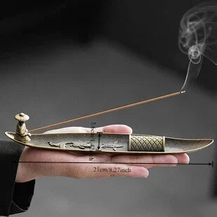 Creative Incense Holder Boat | Old Men Fishing Japanese Style Incense Stick Burner