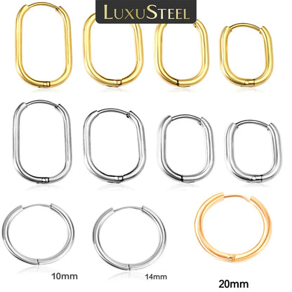 LUXUSTEEL Simple Hoop Earrings | Anti-Allergy Stainless Steel for Women