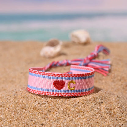 Handwoven Initial Letter Bracelet | Personalized Friendship Gift for Women