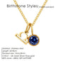SUNIBI Stainless Steel Birthstone Zodiac Double Pendant Necklace for Woman12 Constellation Birthday Gift DIY Jewelry Wholesale