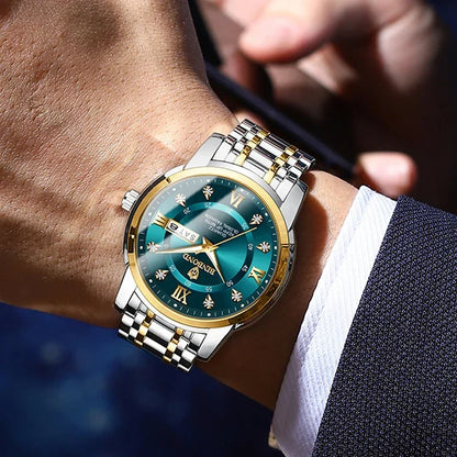 New Gifts Casual Business Diamond Clock Men Luxury Watch Automatic Watches Mens Fashion Quartz Wristwatches Gold Reloj Hombre