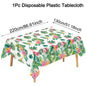 Tropical Hawaiian Party Tablecloth and Candy Bags Set | Flamingo Summer Decor